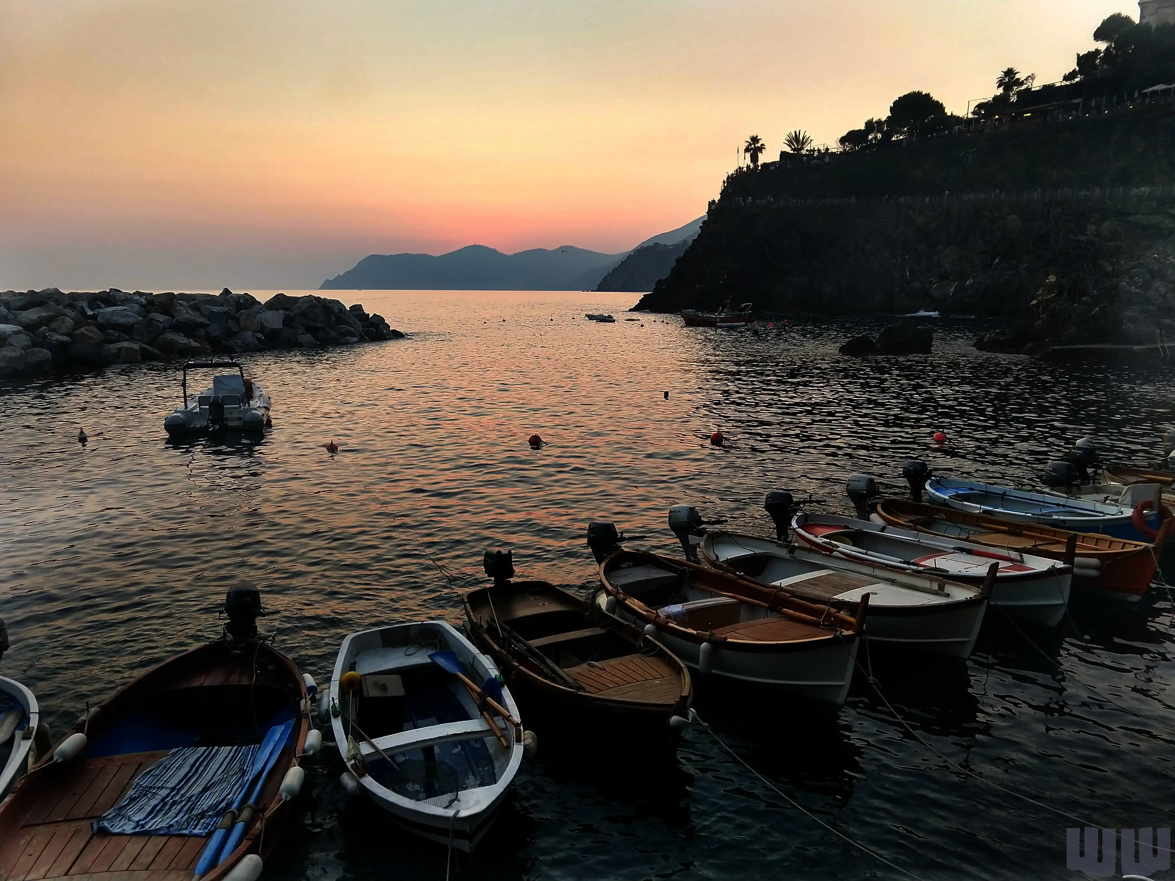 Sunset in Manarola, Cinque Terre, Italy